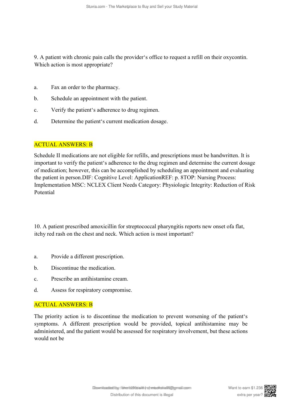 Preview page 8 of Test Bank Lehne's Pharmacotherapeutics for Advanced Practice Nurses 3rd Edition