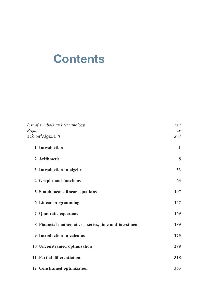 Preview page 6 of Basic Mathematics for Economists 4th Edition By Piotr Lis, Mike Rosser