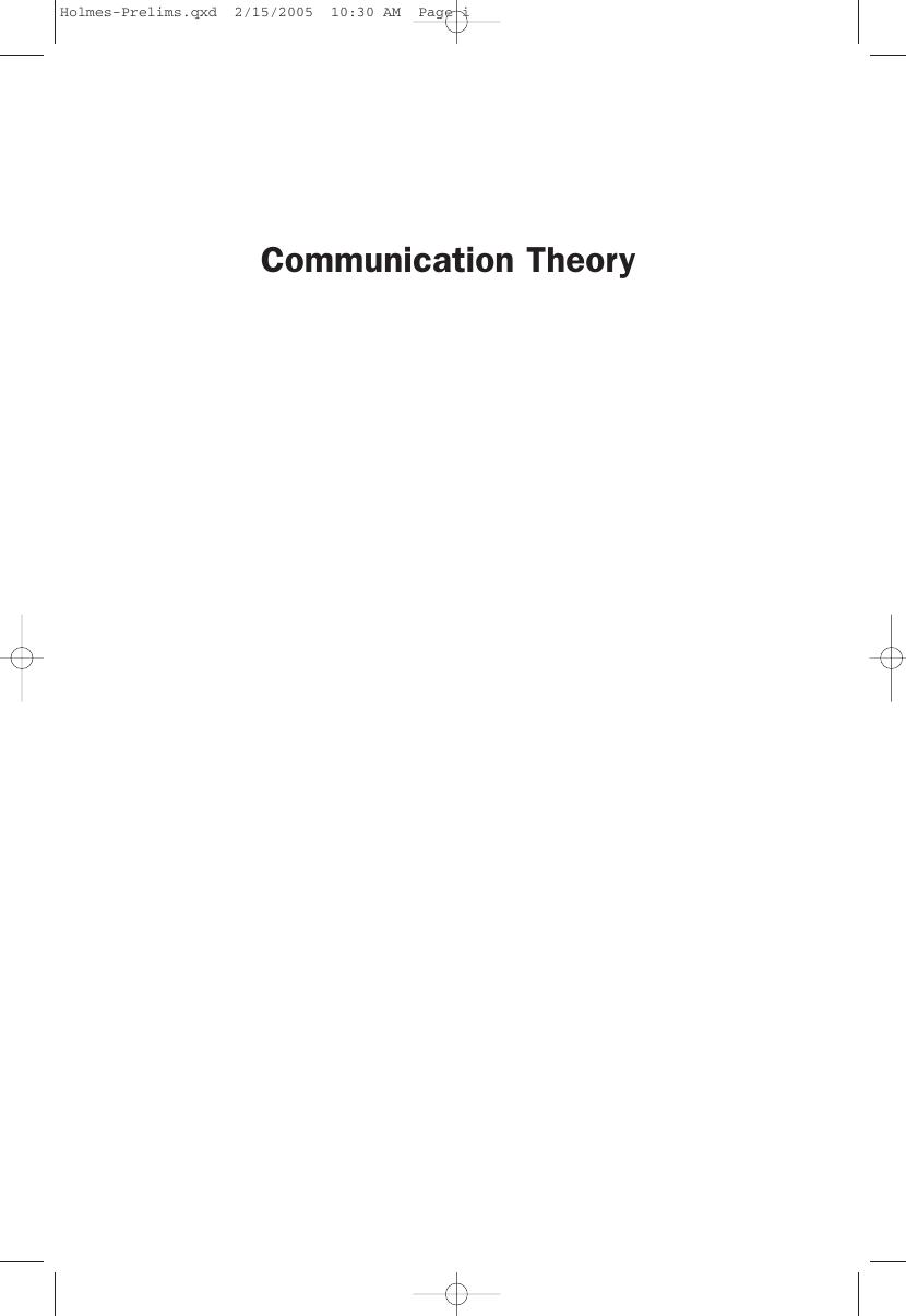 Preview page 2 of Communication Theory Media Technology and Society By David Holmes