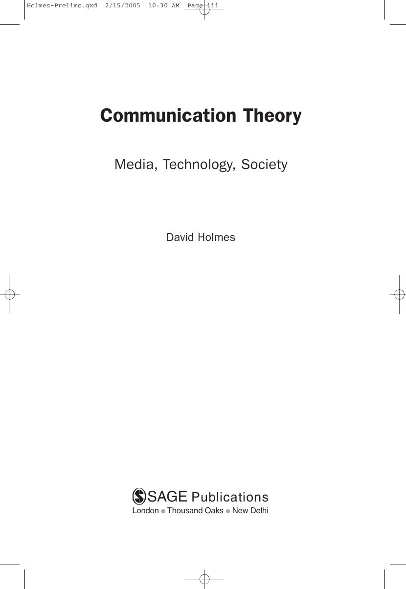 Preview page 4 of Communication Theory Media Technology and Society By David Holmes