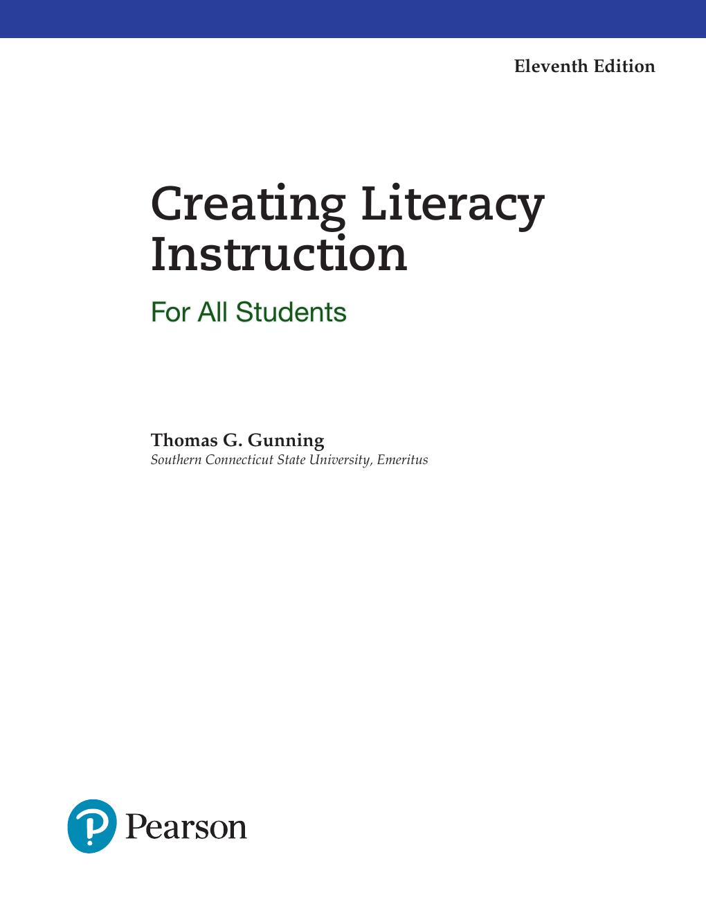 Preview page 2 of Creating Literacy Instruction for All Students 11th Edition By Thomas Gunning