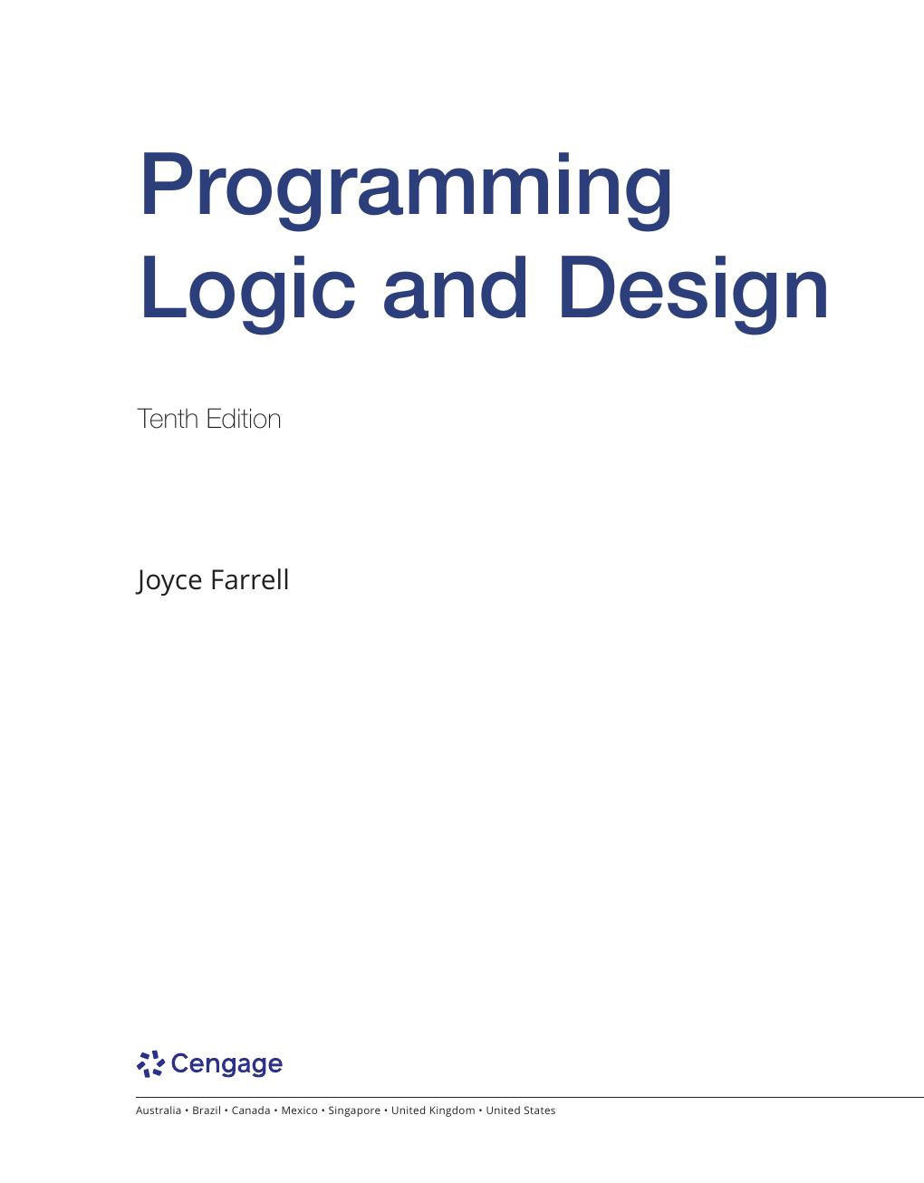 Preview page 2 of Programming Logic and Design 10th Edition By Farrell, Joyce