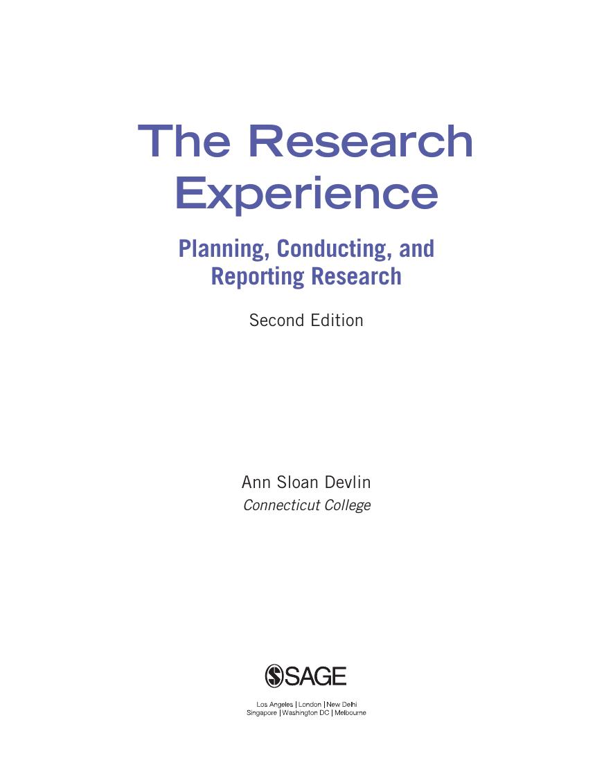 Preview page 4 of The Research Experience Planning Conducting and Reporting Research 2nd Edition By Ann Sloan Devlin eBook PDF