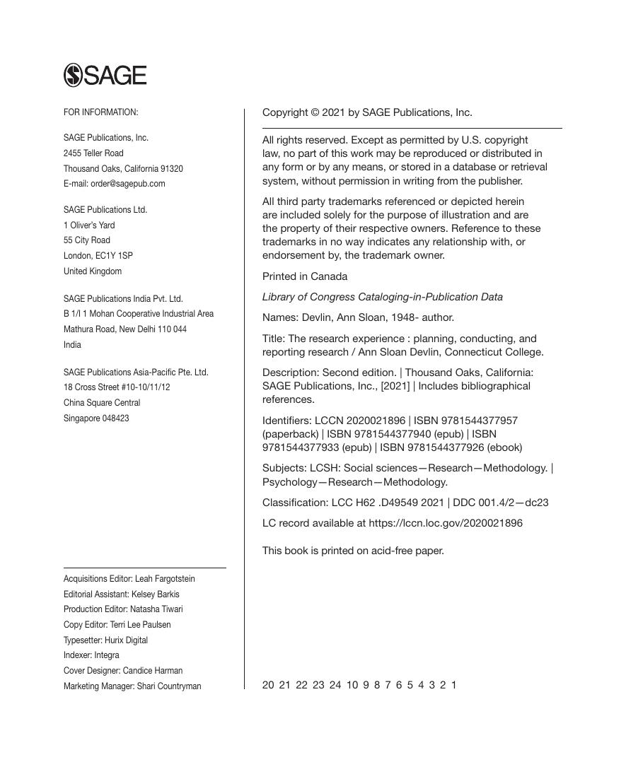 Preview page 5 of The Research Experience Planning Conducting and Reporting Research 2nd Edition By Ann Sloan Devlin eBook PDF