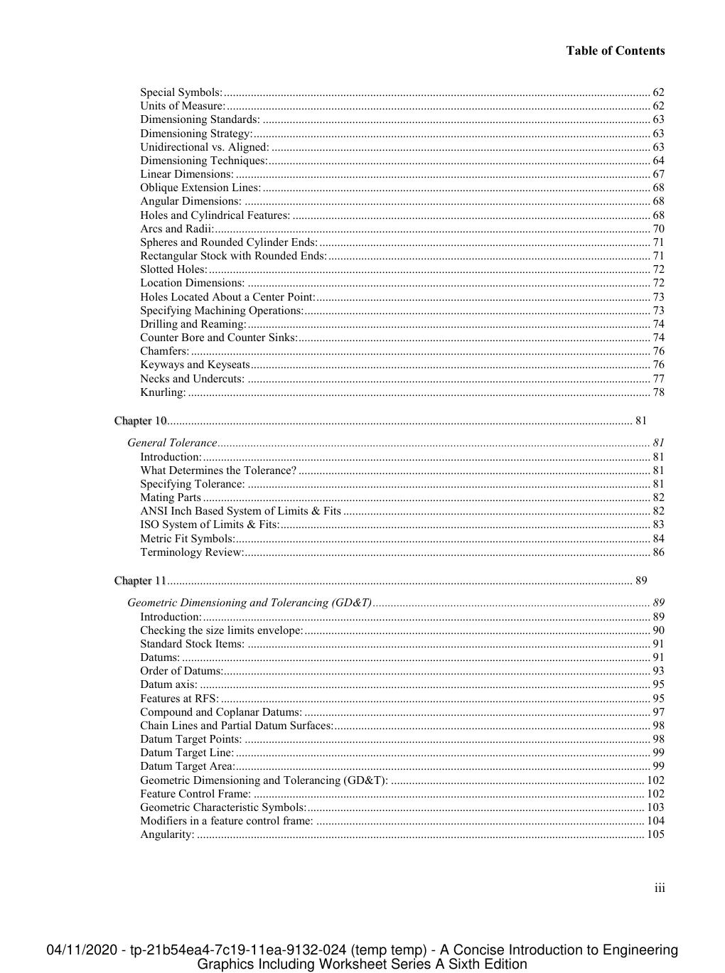 Preview page 6 of A Concise Introduction to Engineering Graphics Including Worksheet Series A 6th Edition By Timothy Sexton