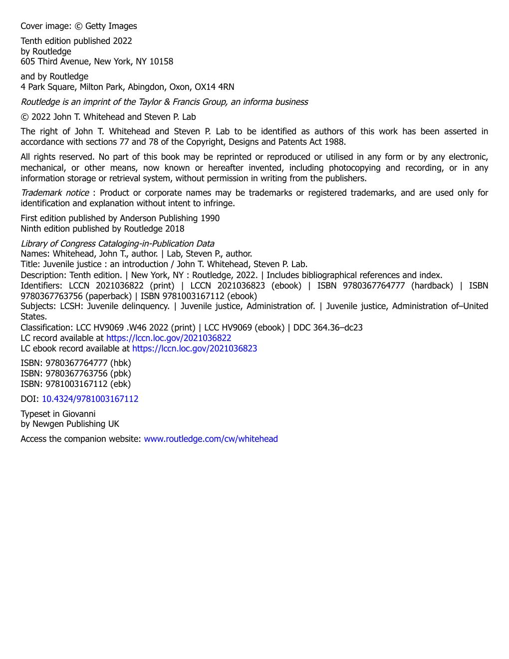 Preview page 5 of EPUB Juvenile Justice An Introduction 10th Edition John Whitehead, Steven Lab