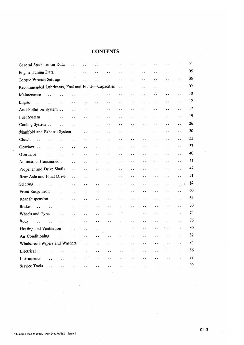 Preview page 3 of TRIUMPH STAG FACTORY WORKSHOP MANUAL