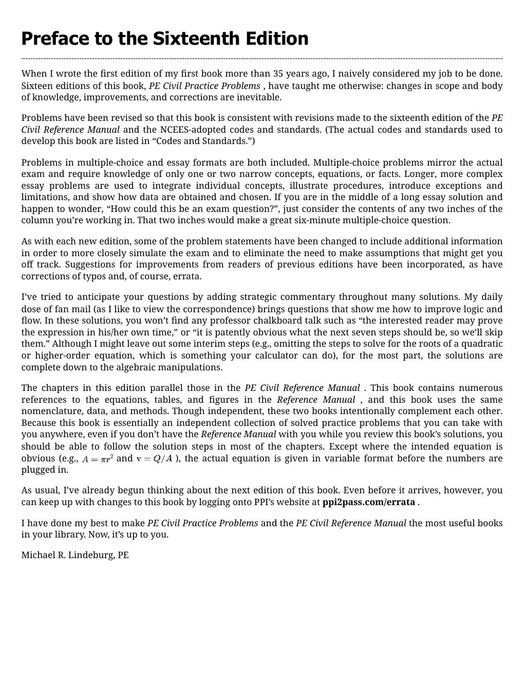 Preview page 8 of EPUB PPI PE Civil Practice Problems 16th Edition By Michael R. Lindeburg PE