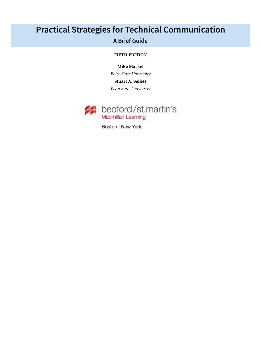 Preview page 7 of EPUB Practical Strategies For Technical Communications 5th Edition By Stuart A. Selber Mike Markel