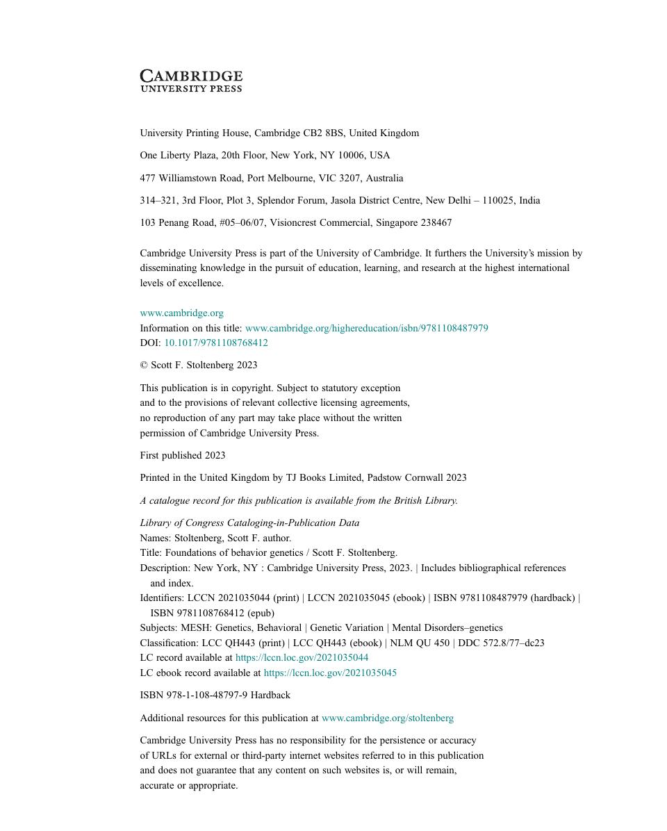 Preview page 6 of Foundations of Behavior Genetics 1st Edition By Scott Stoltenberg
