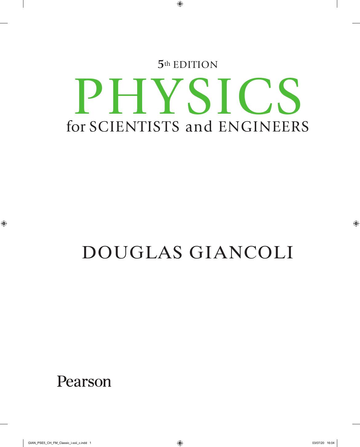 Preview page 2 of Physics for Scientists & Engineers 5th Edition By Douglas Giancoli