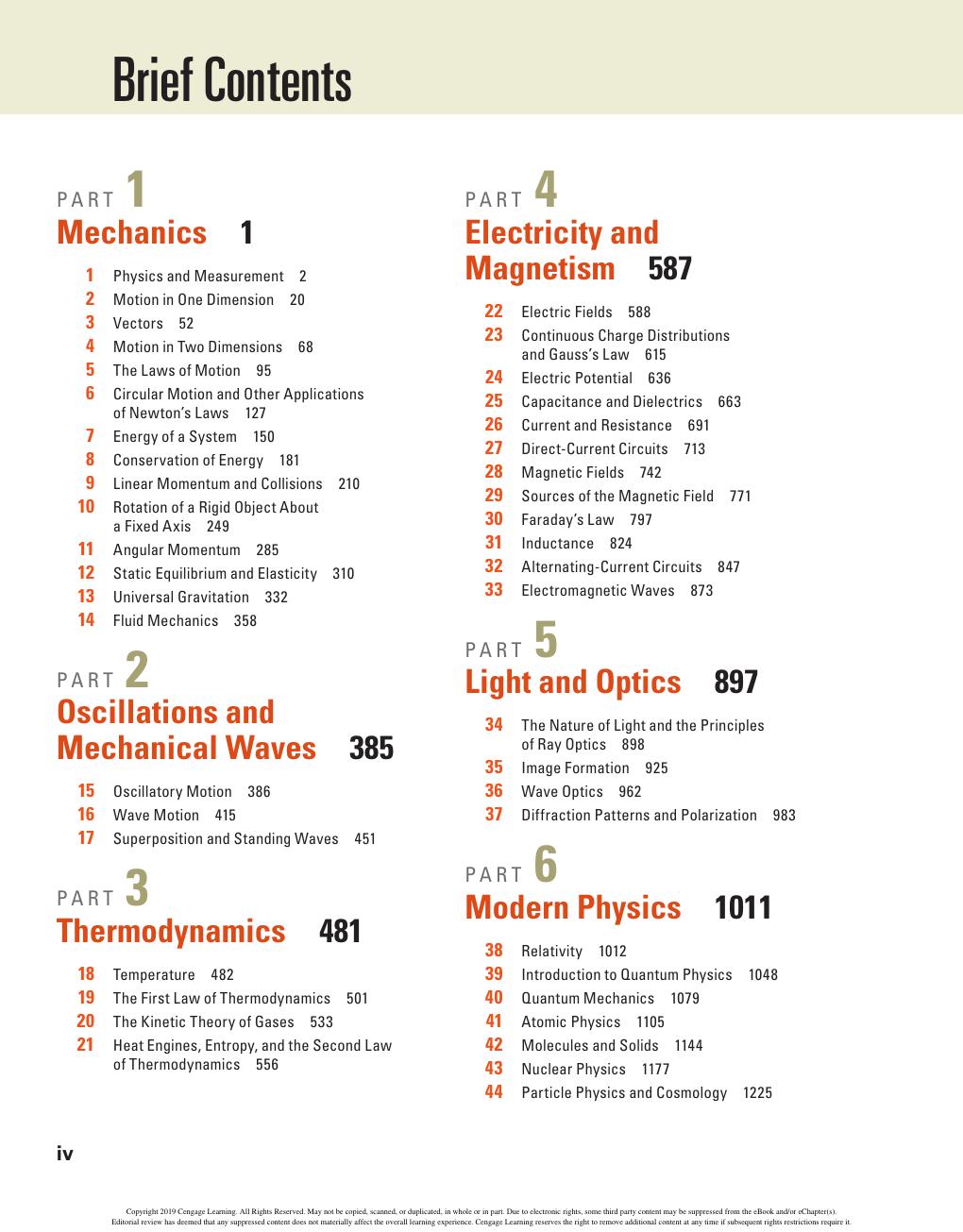 Preview page 6 of Physics for Scientists and Engineers 10th Edition By Serway, Jewett