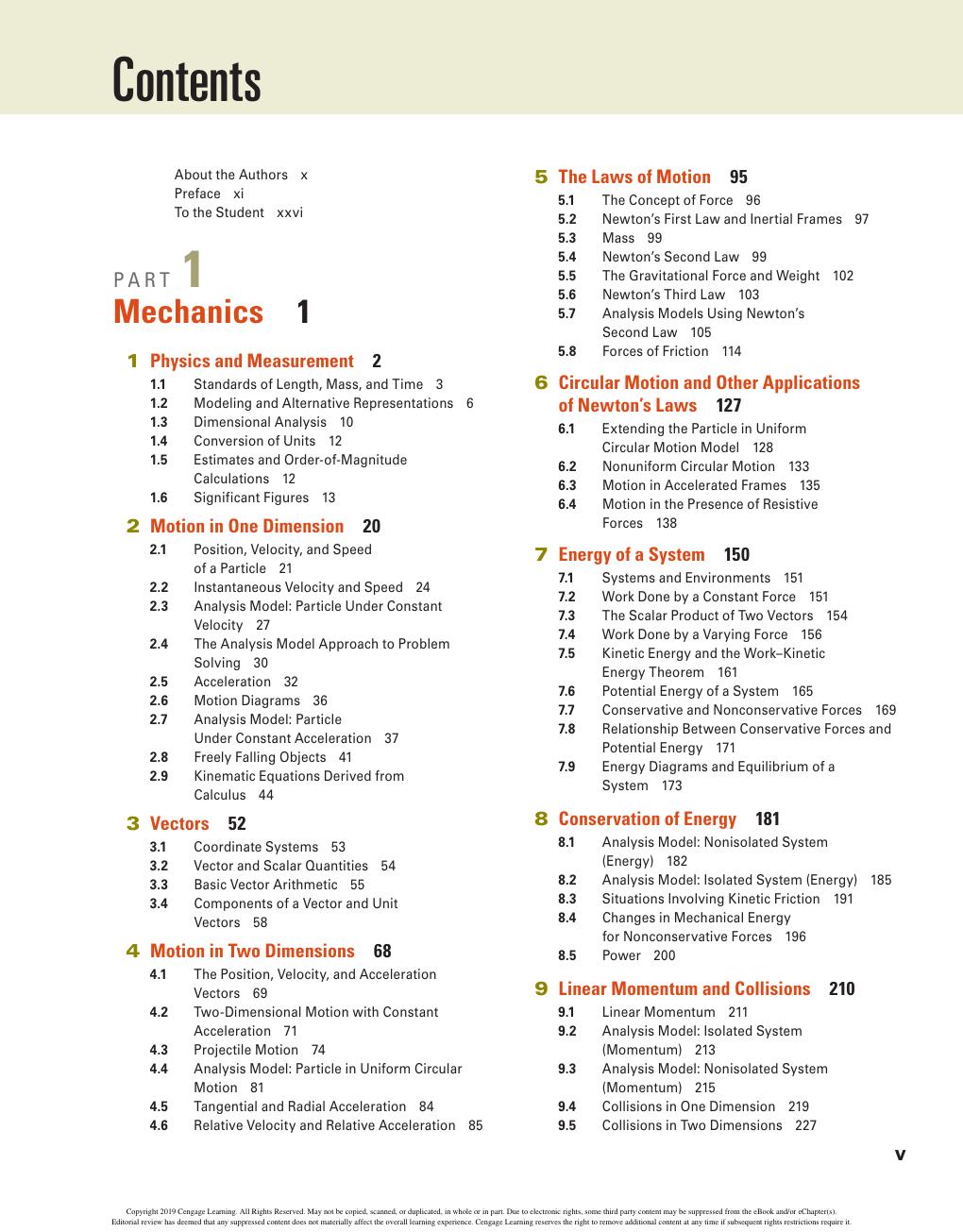 Preview page 7 of Physics for Scientists and Engineers 10th Edition By Serway, Jewett