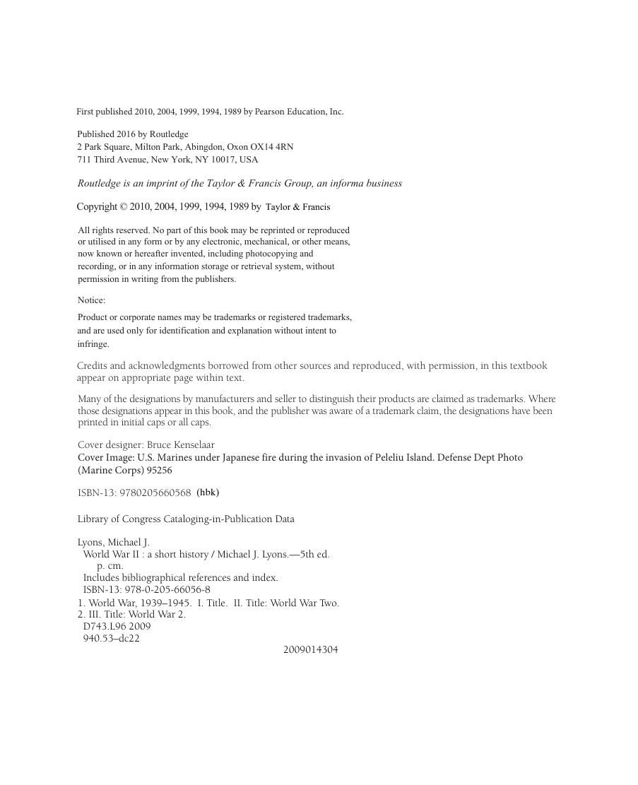 Preview page 5 of World War II A Short History 5th Edition By Michael Lyons
