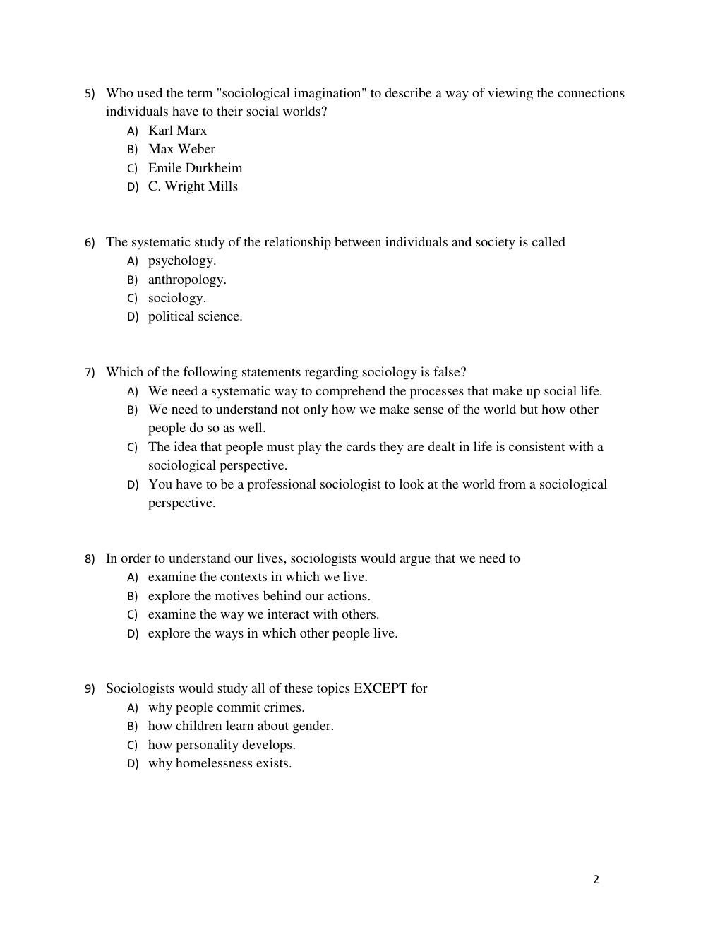 Preview page 2 of TEST BANK Experience Sociology 5th Edition By David Croteau