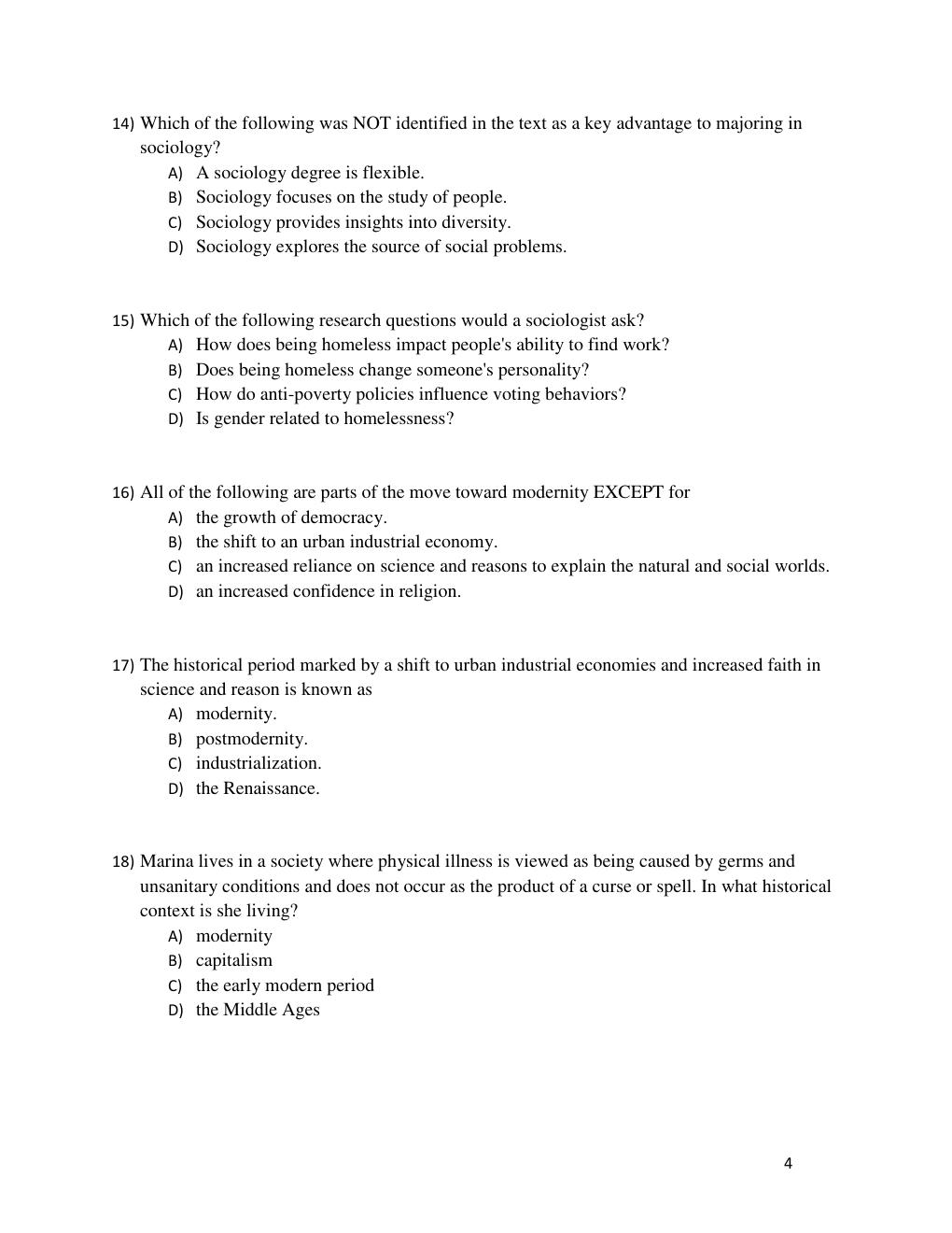 Preview page 4 of TEST BANK Experience Sociology 5th Edition By David Croteau
