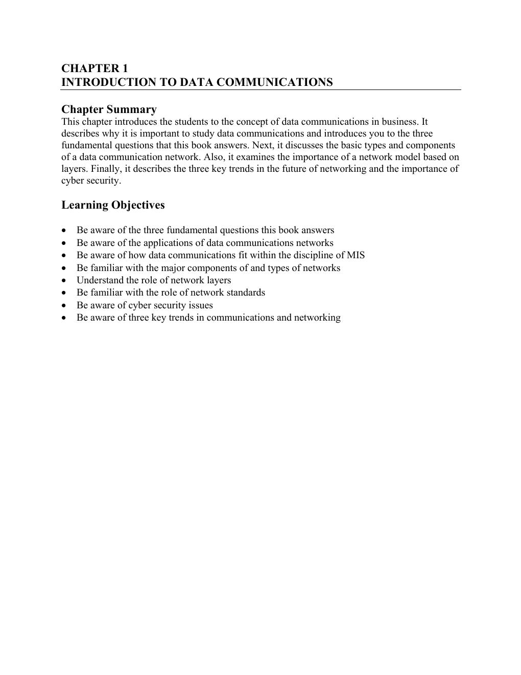 Preview page 2 of Solution Manual For Business Data Communications  and Networking  14th Edition by Jerry FitzGerald All Chapters 1- 12