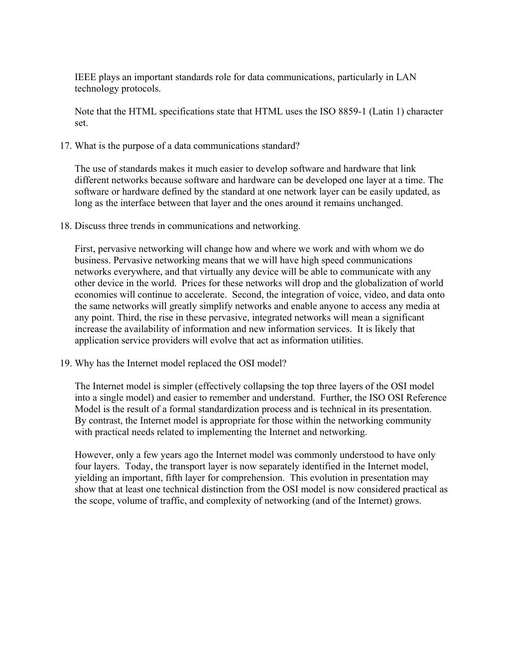 Preview page 10 of Solution Manual For Business Data Communications  and Networking  14th Edition by Jerry FitzGerald All Chapters 1- 12