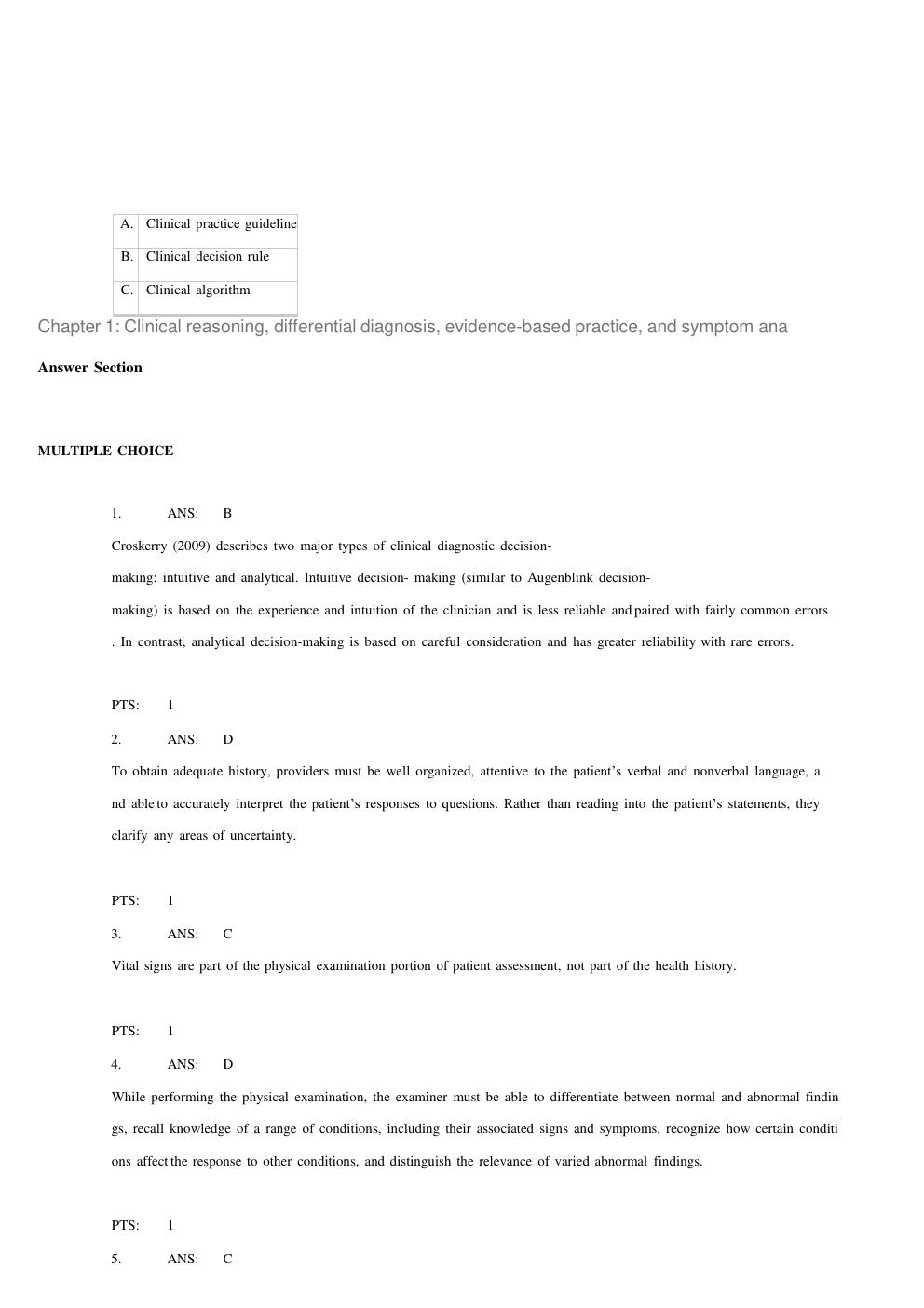 Preview page 6 of TEST BANK FOR Advanced Assessment InterpretingFindings and Formulating Differential Diagnoses 5th Edition Goolsby Chapte