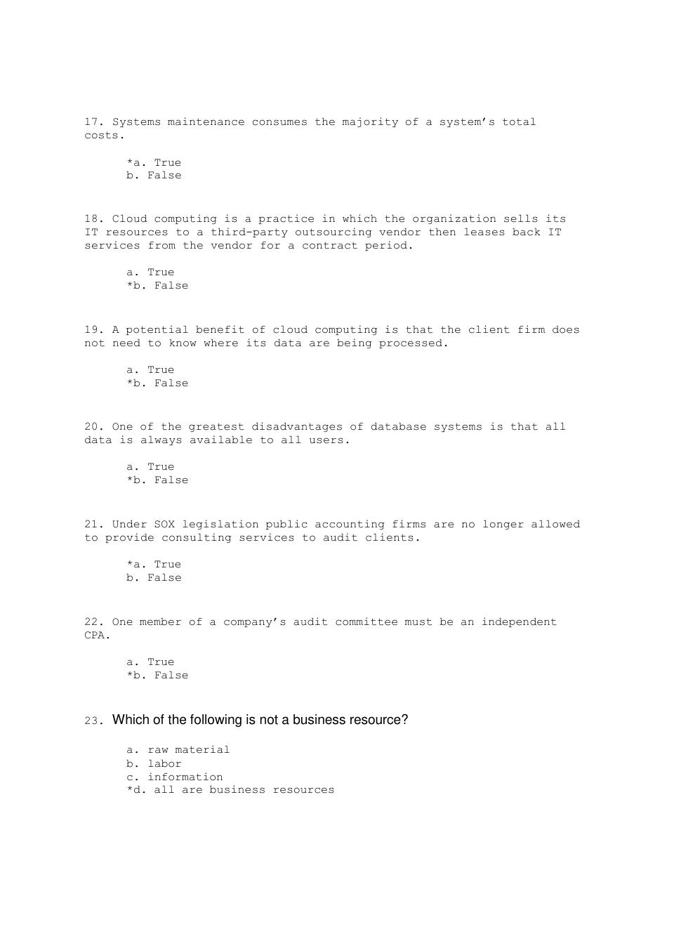 Preview page 3 of Test Bank For Accounting Information Systems 10th Edition By James A. Hall