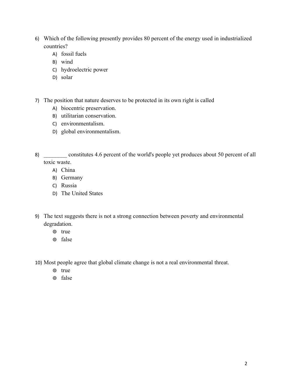Preview page 2 of TEST BANK  Environmental Science A Global Concern 16th Edition By William Cunningham
