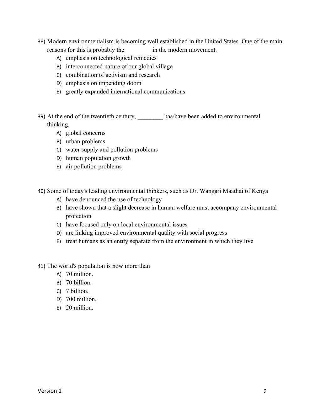 Preview page 9 of TEST BANK  Environmental Science A Global Concern 16th Edition By William Cunningham