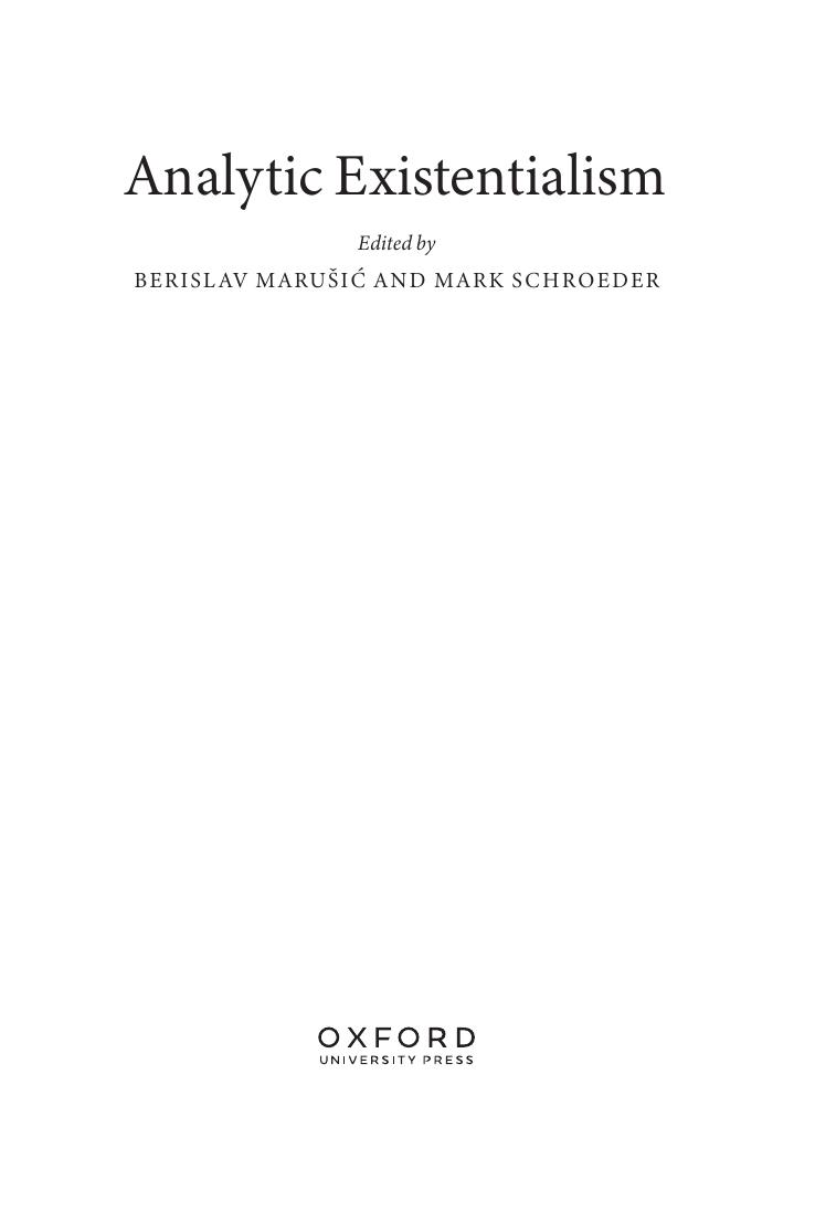 Preview page 4 of Analytic Existentialism 1st Edition By Berislav Marušić, Mark Schroeder