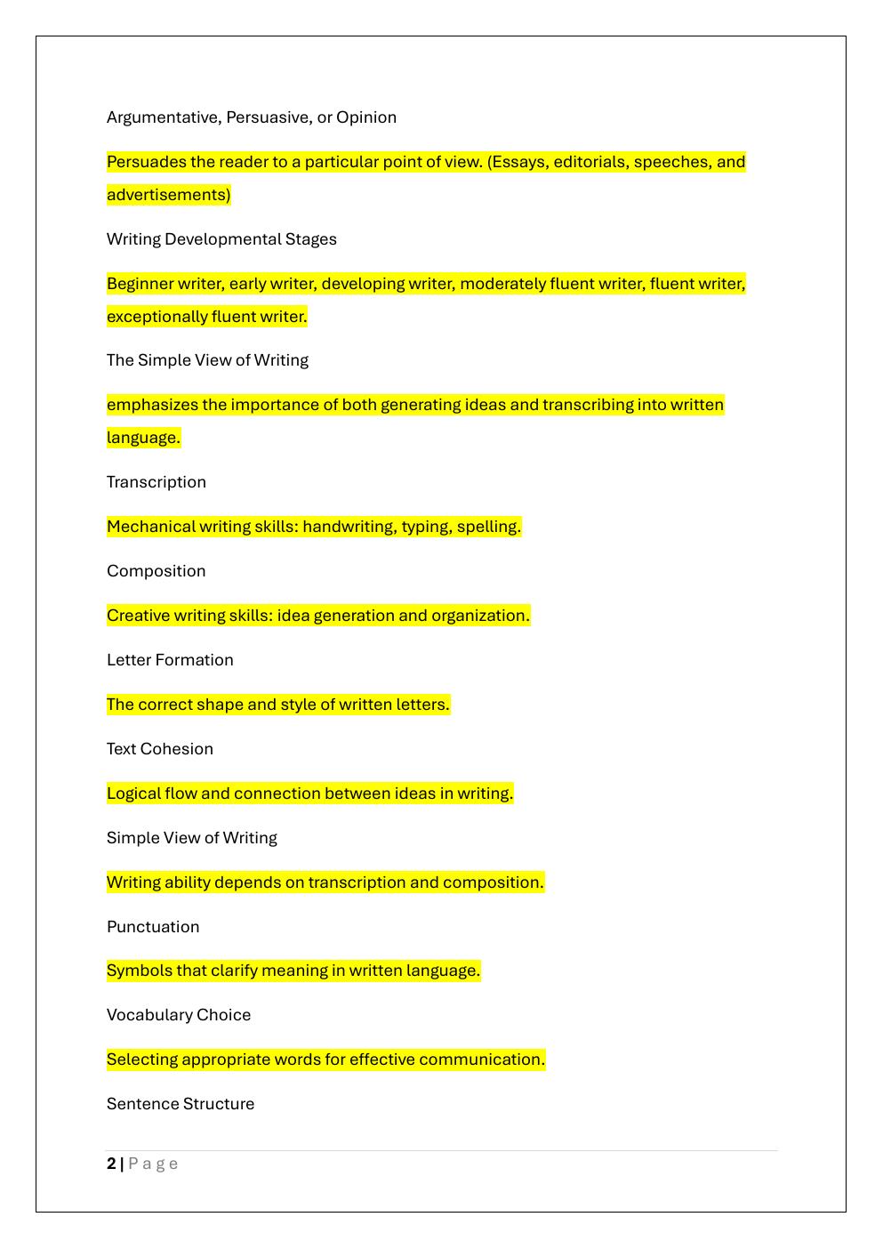Preview page 2 of WGU D677- ELEMENTARY LITERACY  CURRICULUM EXAM