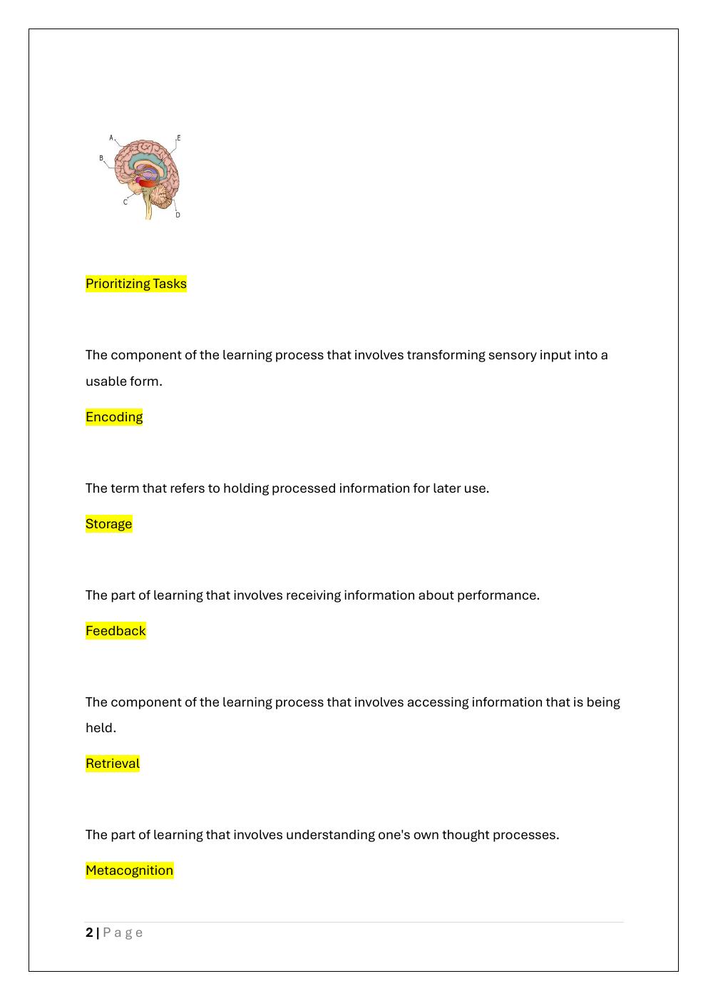 Preview page 2 of D664 PRE -ASSESSMENT/ D664 LEARNERS AND  LEARNING SCIENCE PA EXAM