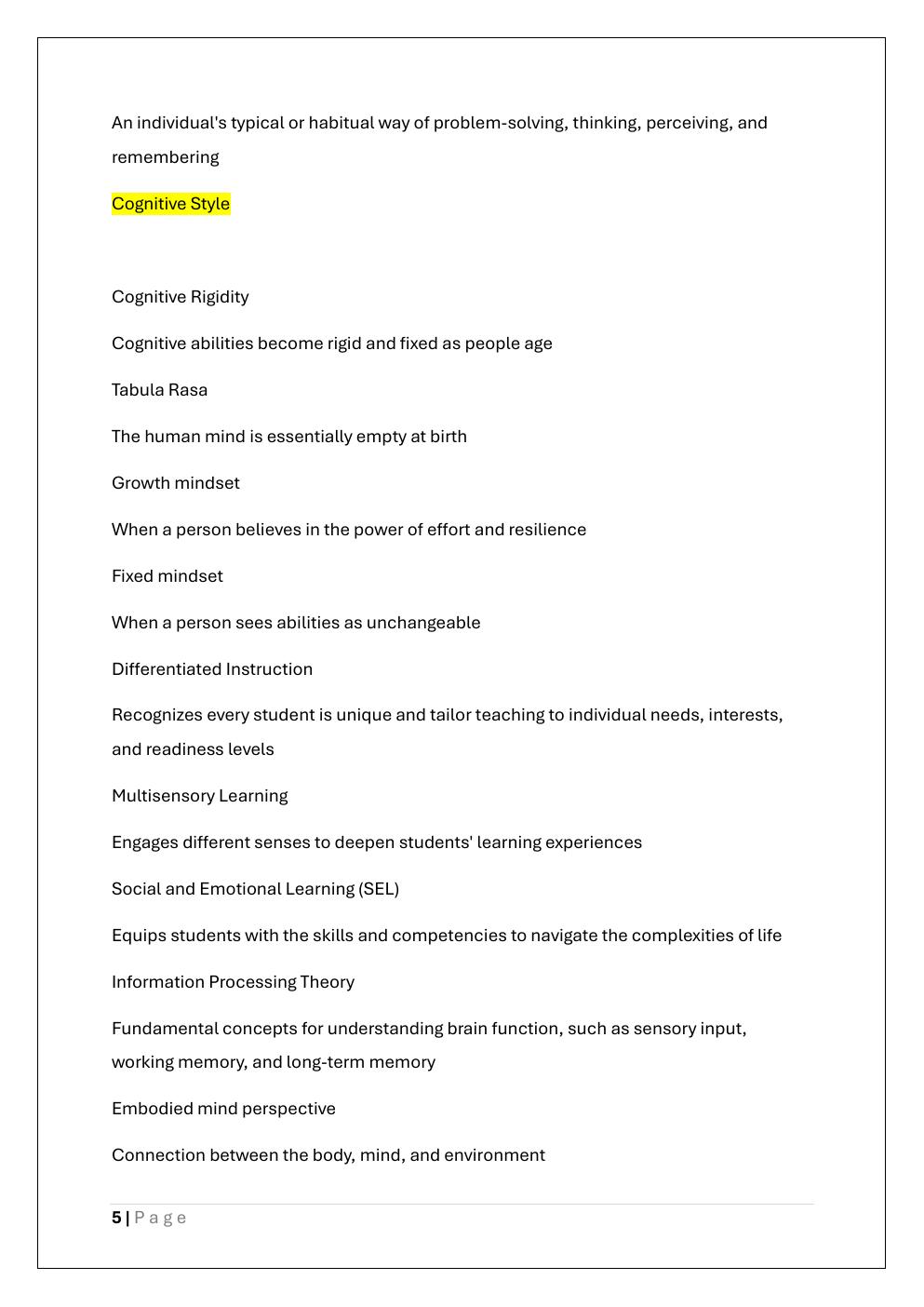 Preview page 5 of D664 LEARNERS AND LEARNING SCIENCE  PRACTICE ON NEUROSCIENCE KEY  CONCEPT EXAM