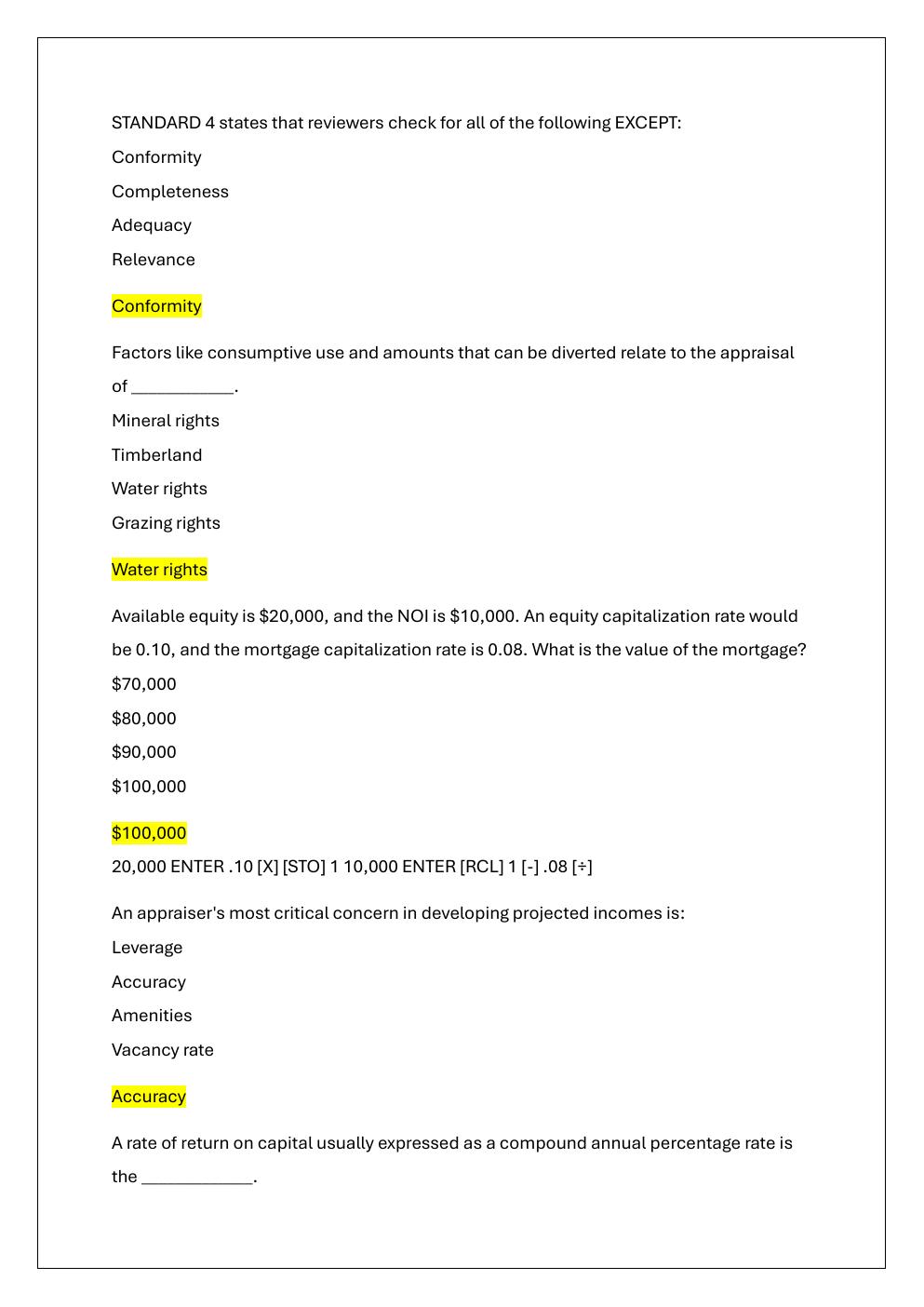 Preview page 2 of GENERAL APPRAISER INCOME APPROACH  PRACTICE EXAM