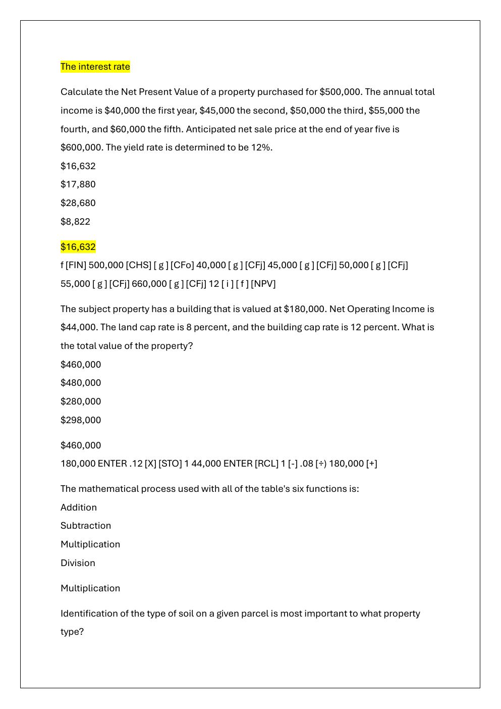 Preview page 5 of GENERAL APPRAISER INCOME APPROACH  PRACTICE EXAM