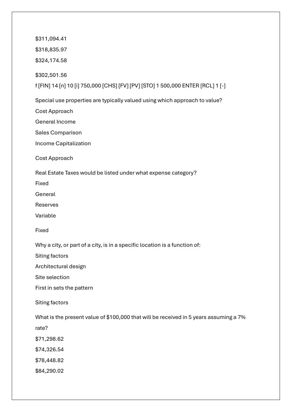 Preview page 7 of GENERAL APPRAISER INCOME APPROACH  PRACTICE EXAM