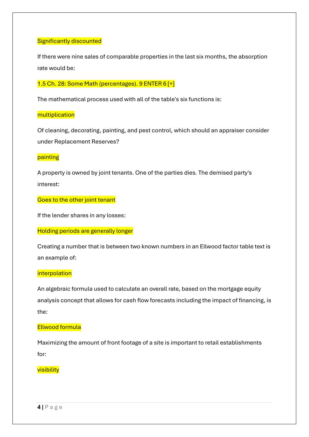 Preview page 4 of GENERAL APPRAISER INCOME APPROACH  FINAL EXAM