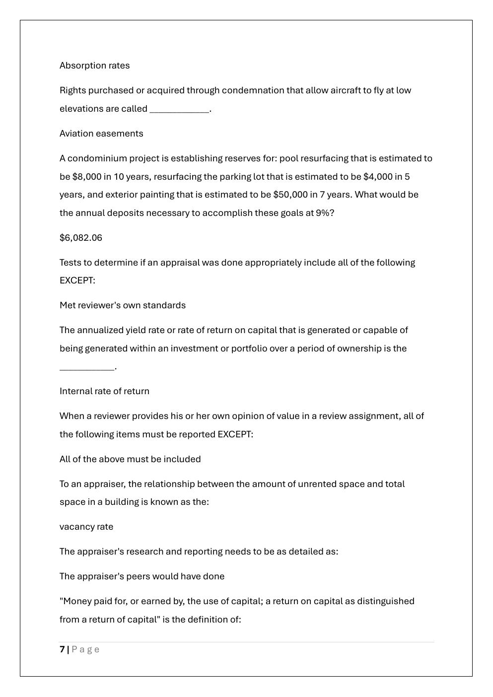 Preview page 7 of GENERAL APPRAISER INCOME APPROACH  FINAL EXAM