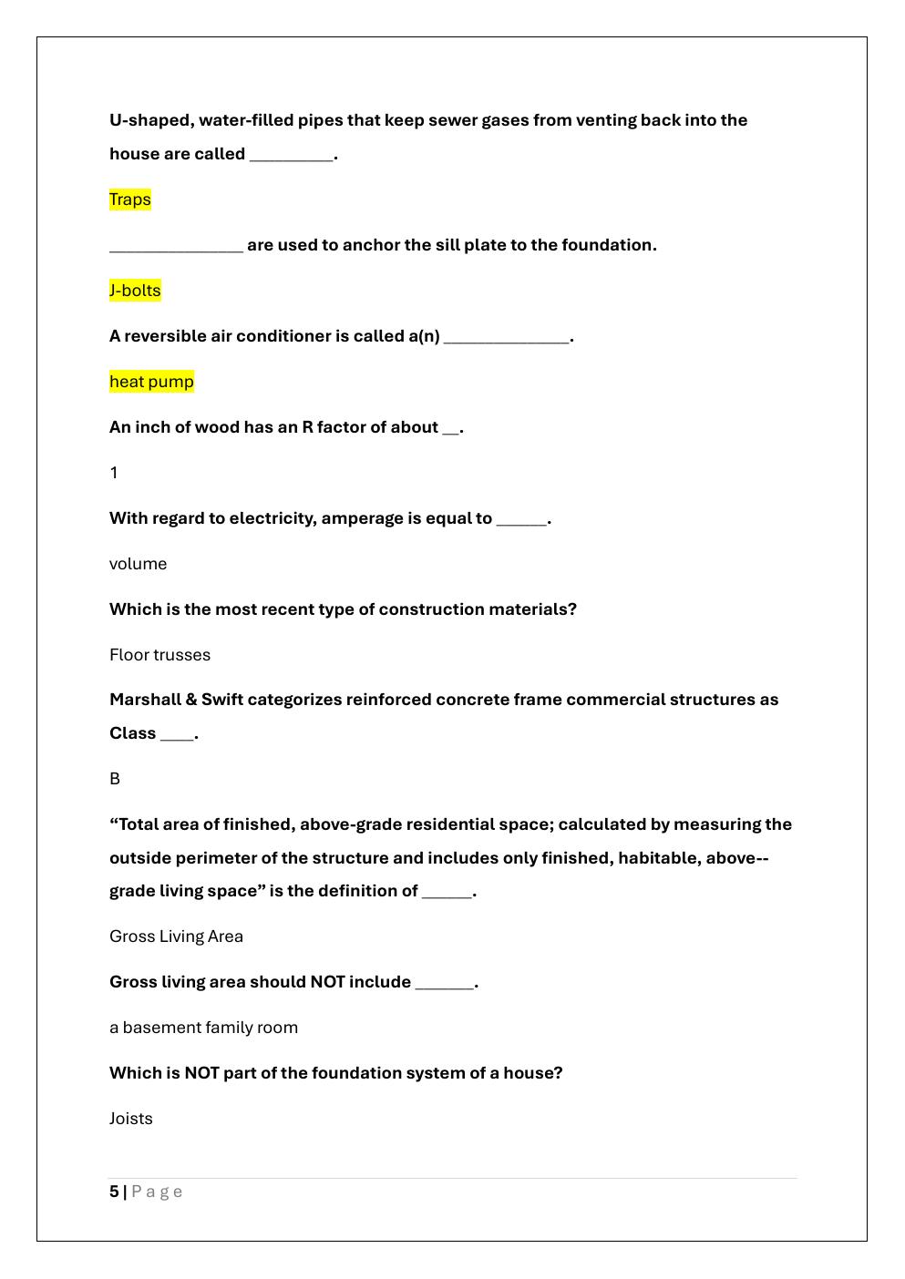 Preview page 5 of APPRAISER TRAINEE EXAM REVIEW