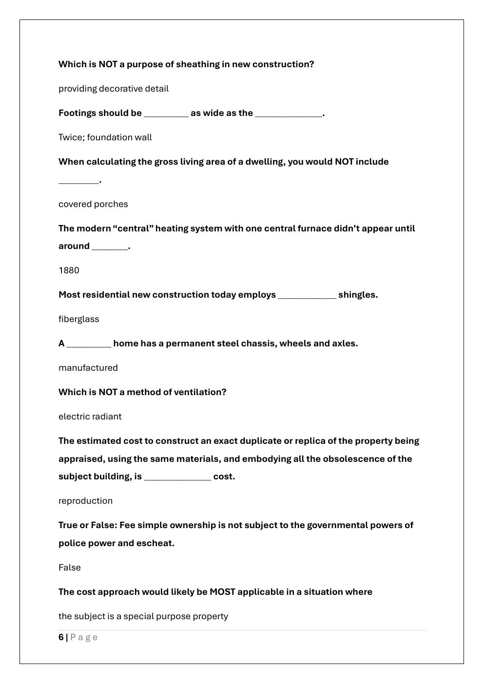 Preview page 6 of APPRAISER TRAINEE EXAM REVIEW