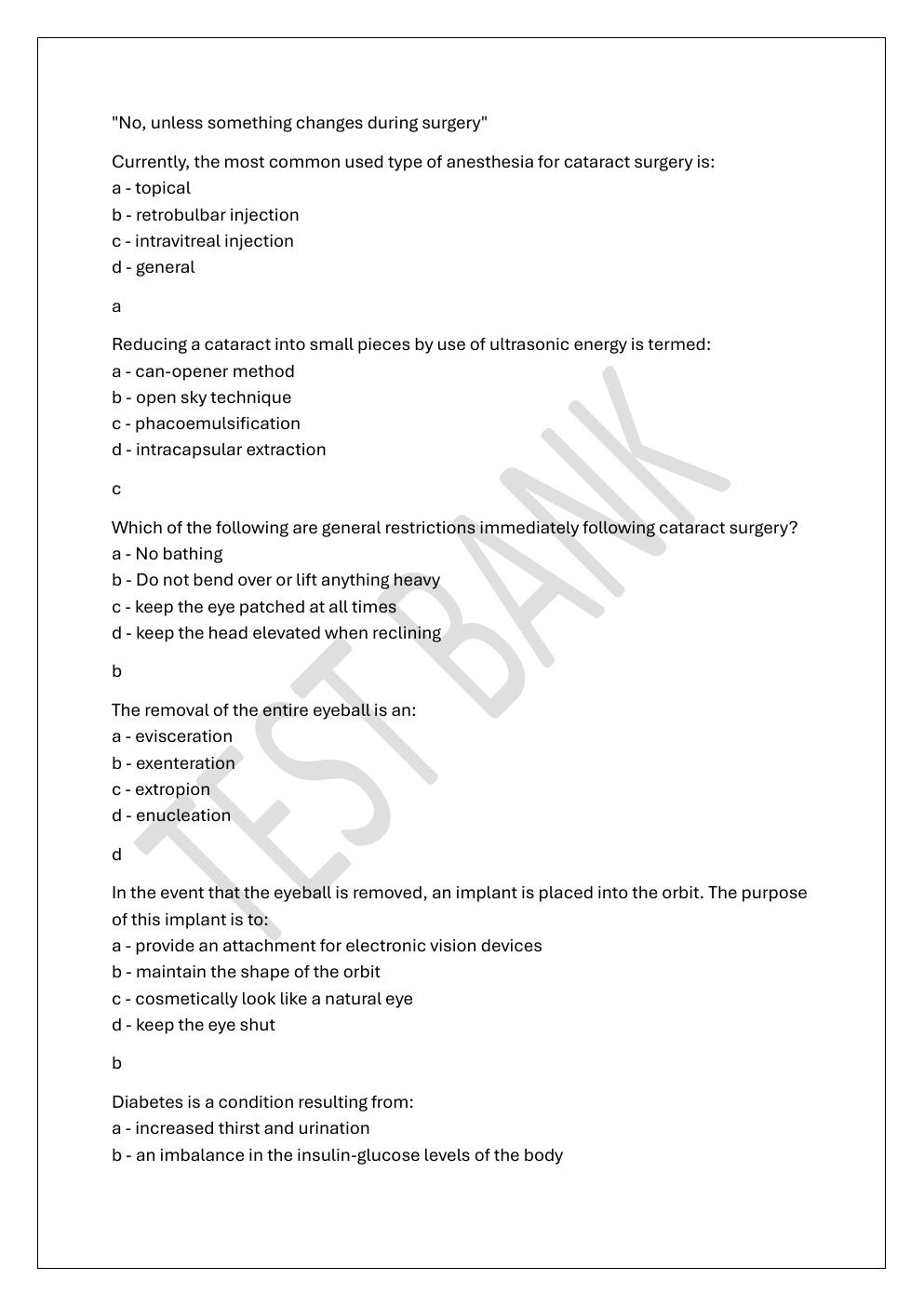 Preview page 8 of COA -CERTIFIED OPHTHALMIC ASSISTANT  PREP TEST BANK 4 EXAM