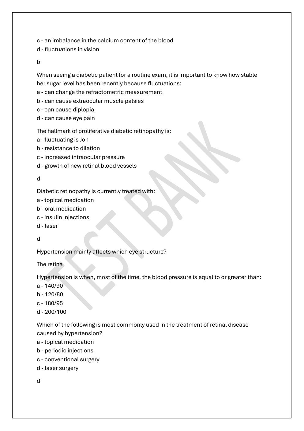 Preview page 9 of COA -CERTIFIED OPHTHALMIC ASSISTANT  PREP TEST BANK 4 EXAM