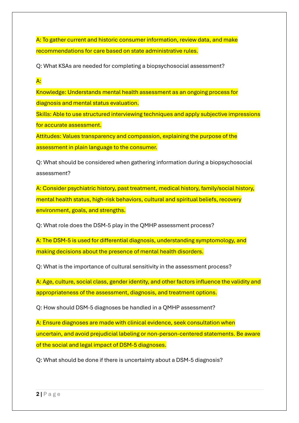Preview page 2 of MHACBO QMHP EXAM