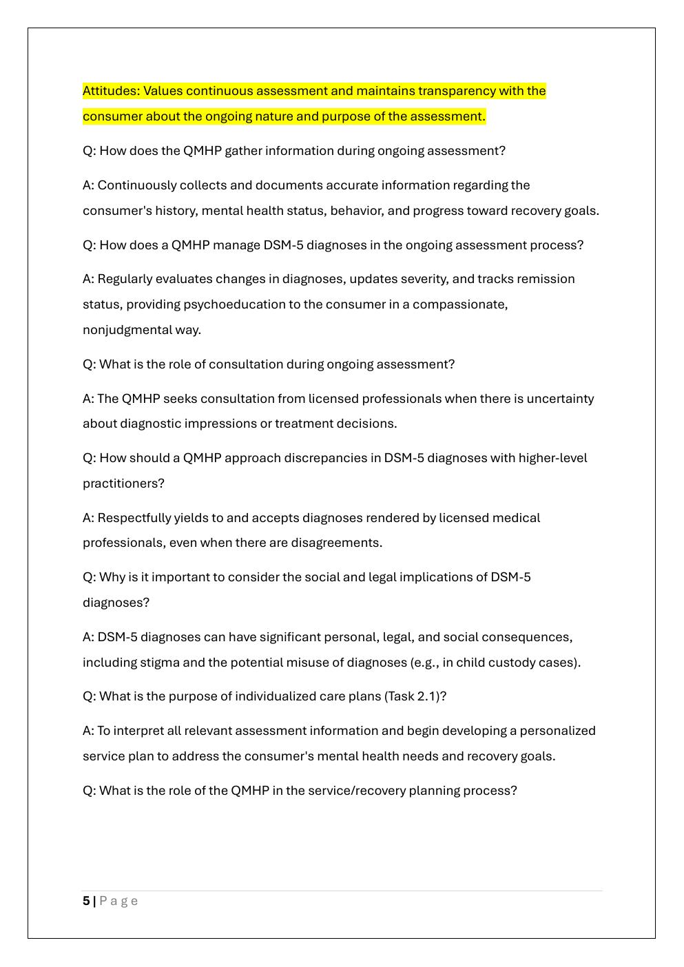 Preview page 5 of MHACBO QMHP EXAM