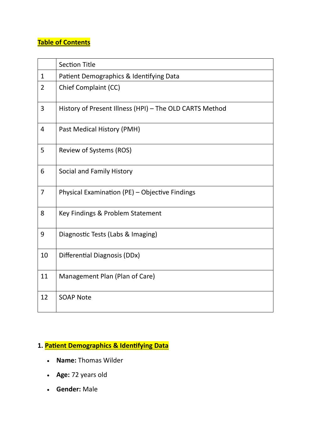 Preview page 2 of IHUMAN CASE STUDY. THOMAS  WILDER, 72-YEAR-OLD. REASON  FOR ENCOUNTER: UNUSUAL  MOLE.   EXAM STUDY GUIDE. GRADED A+.  LA