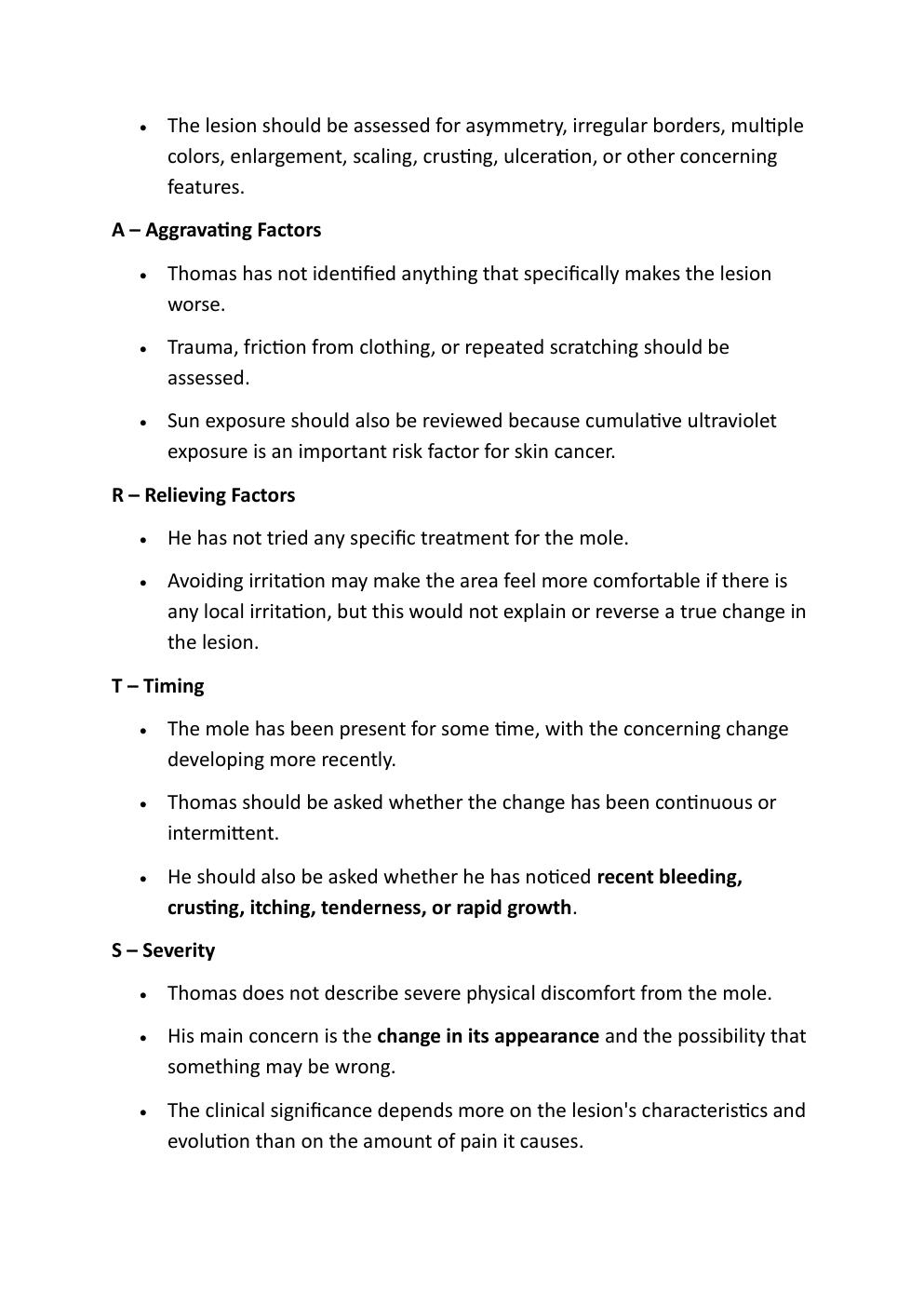 Preview page 5 of IHUMAN CASE STUDY. THOMAS  WILDER, 72-YEAR-OLD. REASON  FOR ENCOUNTER: UNUSUAL  MOLE.   EXAM STUDY GUIDE. GRADED A+.  LA