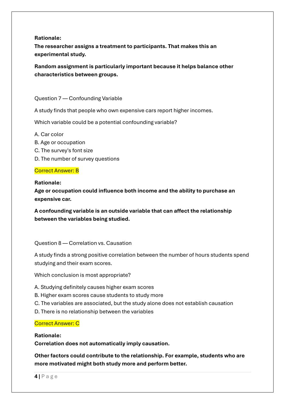 Preview page 4 of WGU D772 STATISTICAL DATA LITERACY OA  EXAM