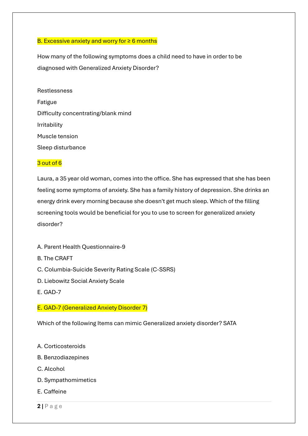 Preview page 2 of FINAL PRACTICE TEST FOR NURS 5434  FAMILY III