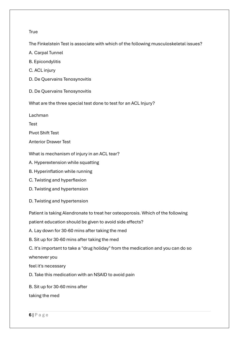 Preview page 6 of NURS 5433 FAMILY II FINAL PRACTICE EXAM