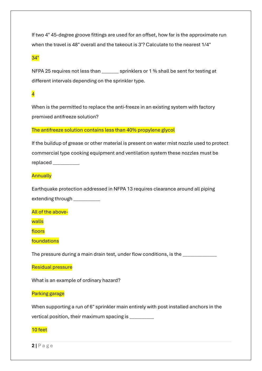 Preview page 2 of SPRINKLER FITTER PRO PRACTICE EXAM
