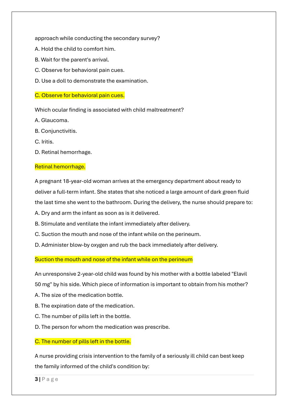 Preview page 3 of ENPC 6th EDITION PRACTICE EXAM