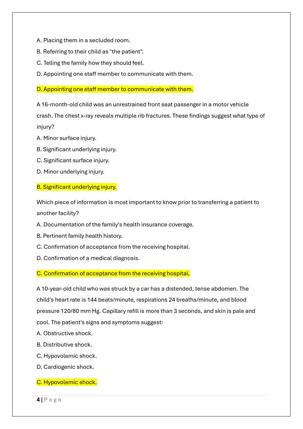Preview page 4 of ENPC 6th EDITION PRACTICE EXAM