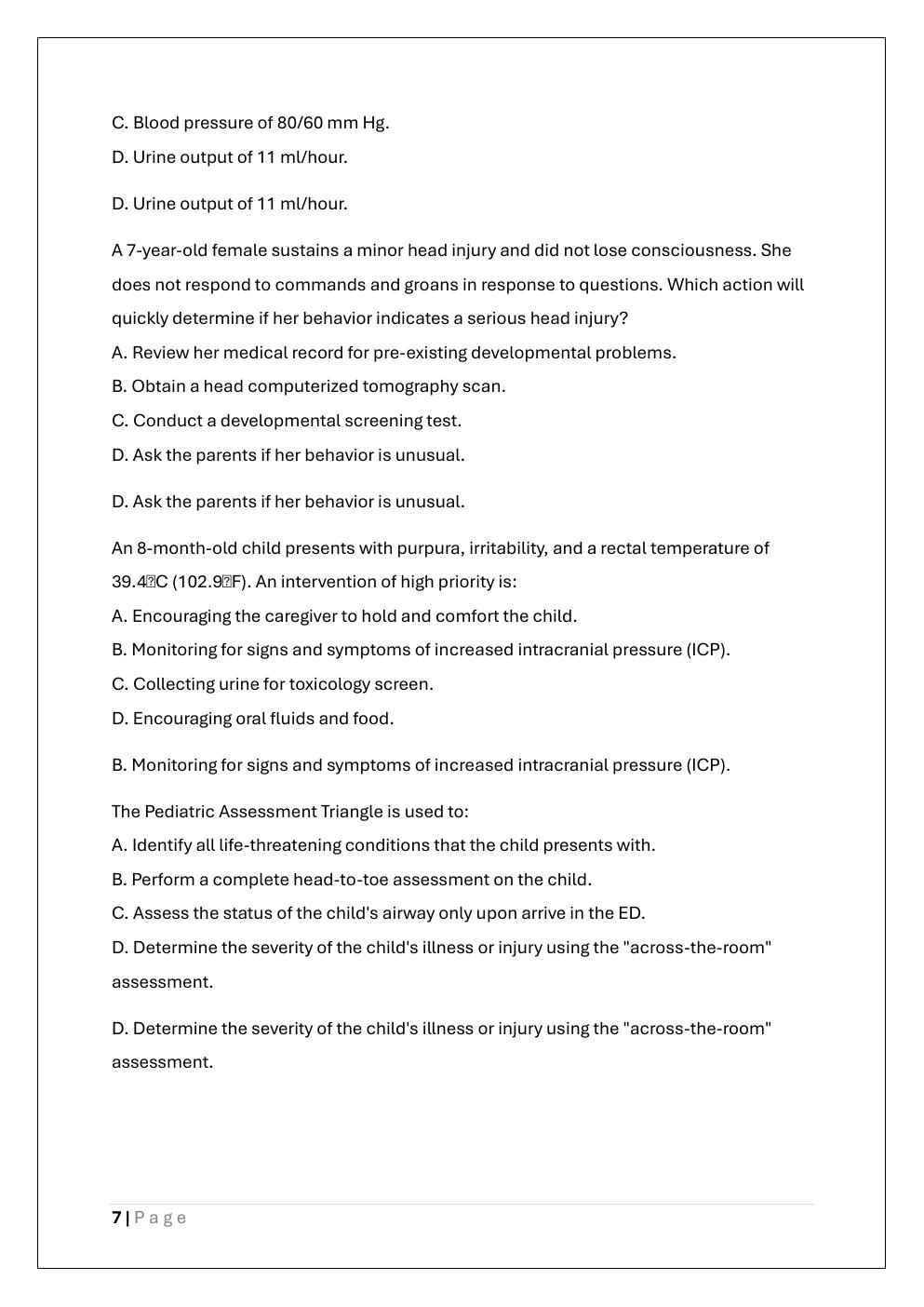Preview page 7 of ENPC 6th EDITION PRACTICE EXAM